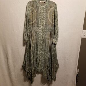 Soft Surroundings Medium Dress Jardin Majorelle Maxi Sage Green Cottagecore Boho